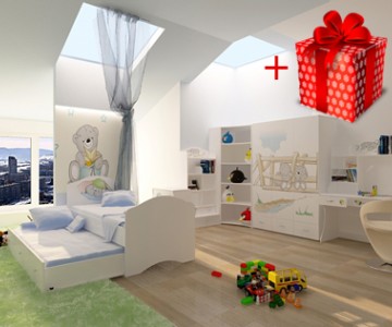 Детская комната "Bears" белая для двоих детей Детская комната "Bears" белая для двоих детей