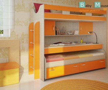 Кровать-чердак "Фанки Кидз-22" + кровать 13/53СВ + стол письменный 13/58 СВ (Азбука мебели) Кровать-чердак "Фанки Кидз-22" + кровать 13/53СВ + стол письменный 13/58 СВ (Азбука мебели)
