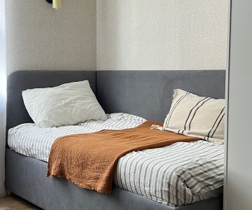 Кровать тахта Моана 160*80 правый угол ткань Тедди 319 Кровать тахта Моана 160*80 правый угол ткань Тедди 319