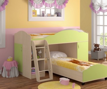 Детская кровать-чердак низкая "Дюймовочка 5", комплектация №1 Детская кровать-чердак низкая "Дюймовочка 5", комплектация №1