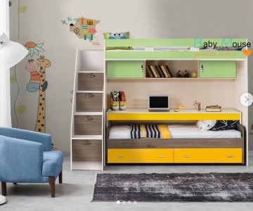 Кровать-чердак "Фанки Кидз-22" + кровать 13/53СВ + стол письменный 13/58 СВ + лестница-комод 13/8 СВ(Азбука мебели) Кровать-чердак "Фанки Кидз-22" + кровать 13/53СВ + стол письменный 13/58 СВ + лестница-комод 13/8 СВ(Азбука мебели)