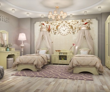 Набор мебели для детской Ассоль плюс 1 вариант Ваниль Набор мебели для детской Ассоль плюс 1 вариант Ваниль