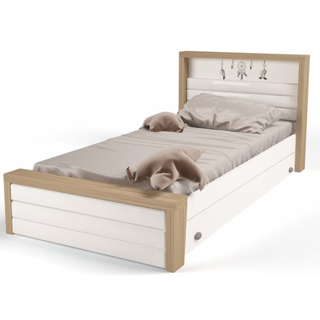 Кровать №4 с мягким изножьем MIX Ловец снов (кремовый, цветной), 190х120 см 